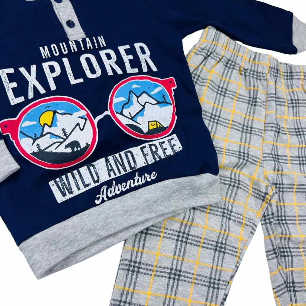 Pyjama chaud en coton pastel