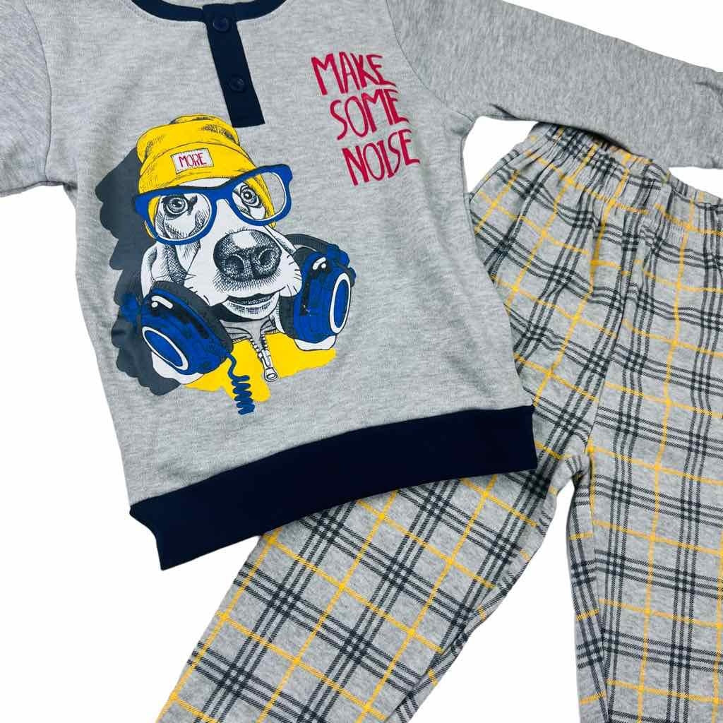 Pyjama chaud en coton pastel