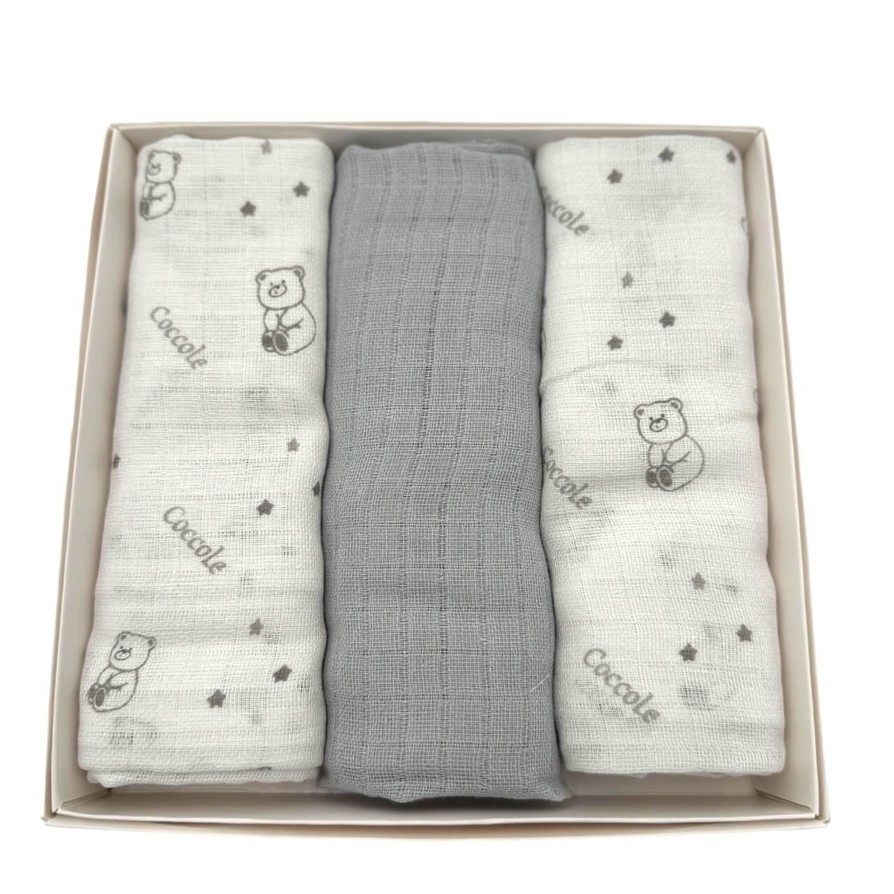 3 torchons en mousseline