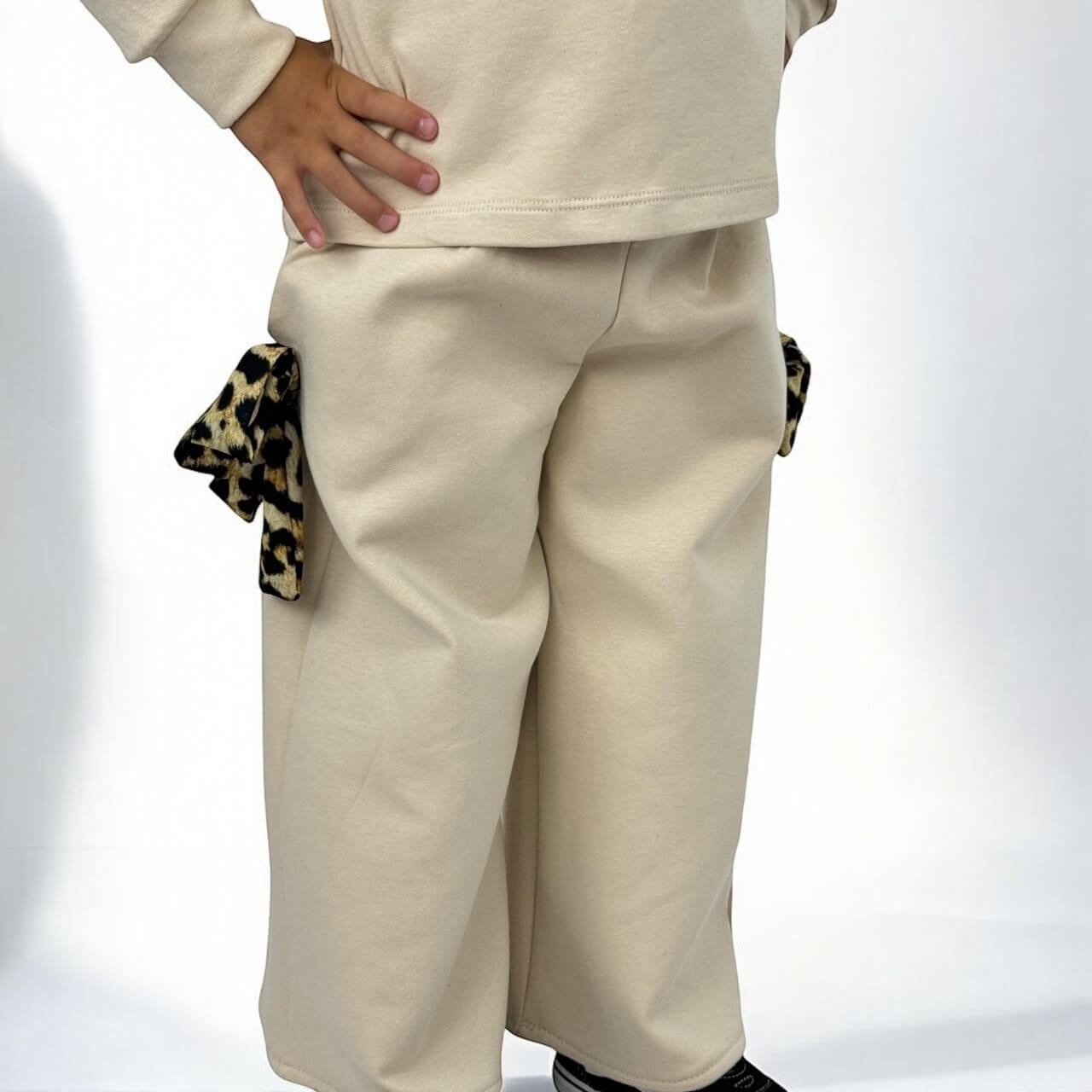 Survêtement fille en coton brossé imprimé animal