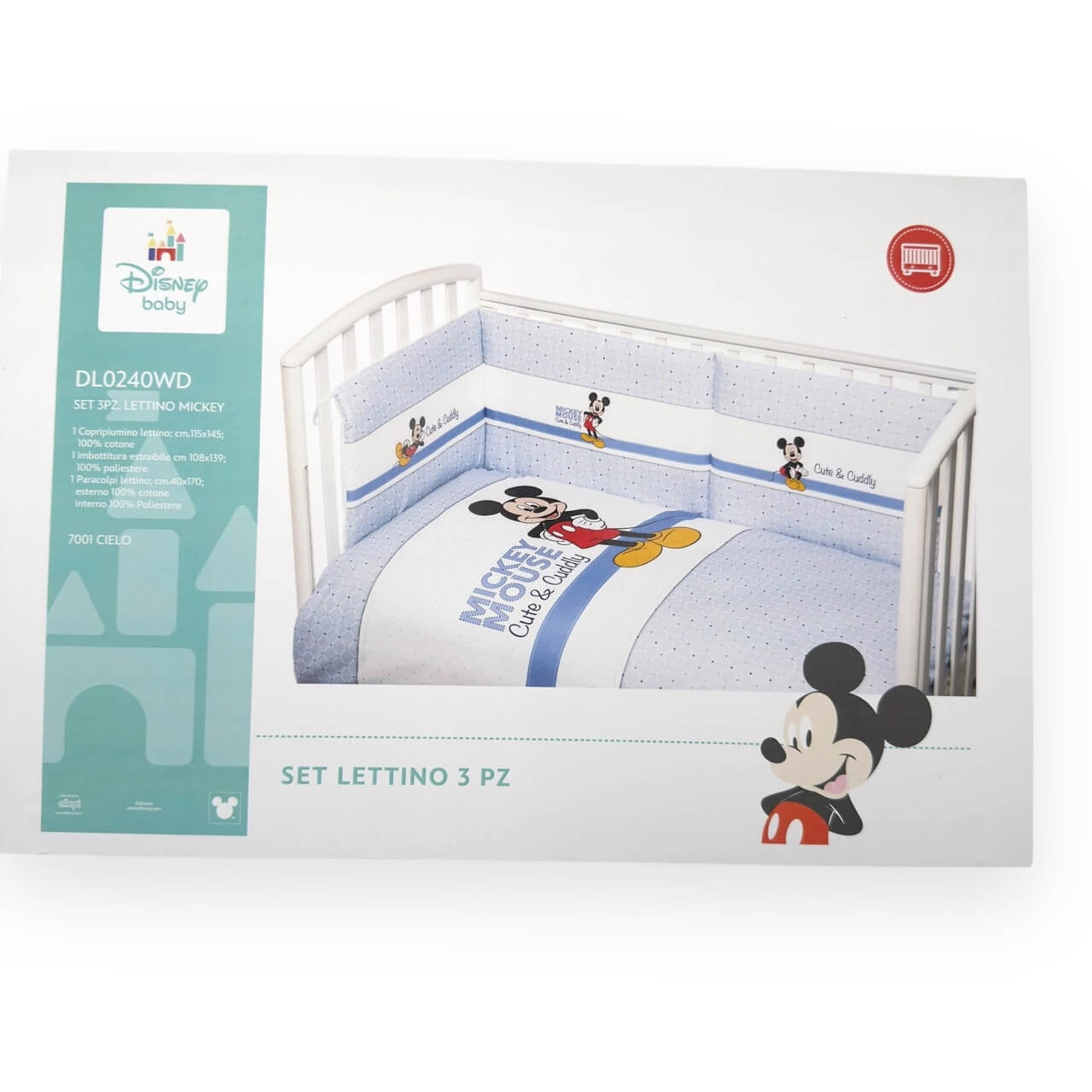 Completo trapunta lettino con paracolpi Disney