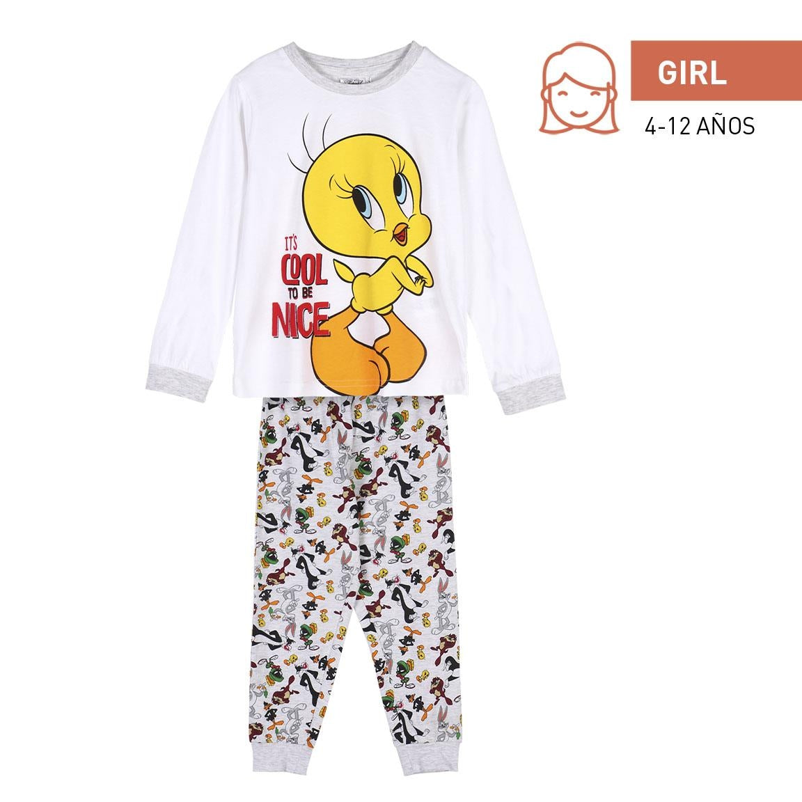 Pyjama à manches longues pour fille - Titi (Looney Tunes)