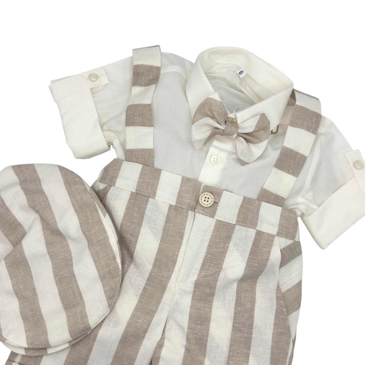 Robe salopette en lin pour nouveau-né