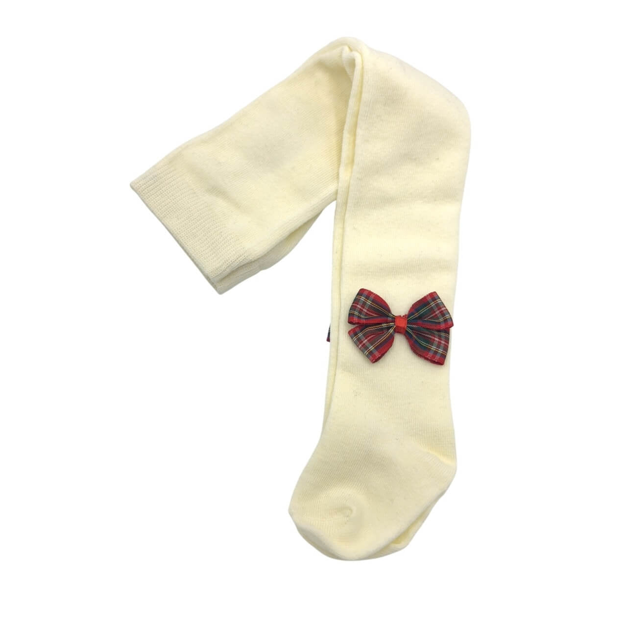 Collants bébé fille couleur unie avec nœud