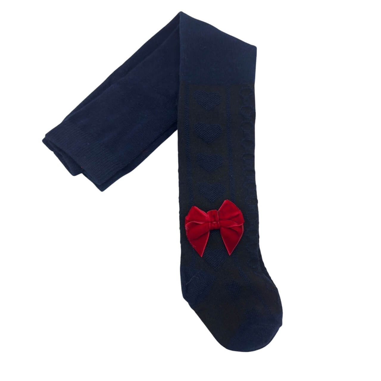 Collants bébé fille couleur unie avec nœud