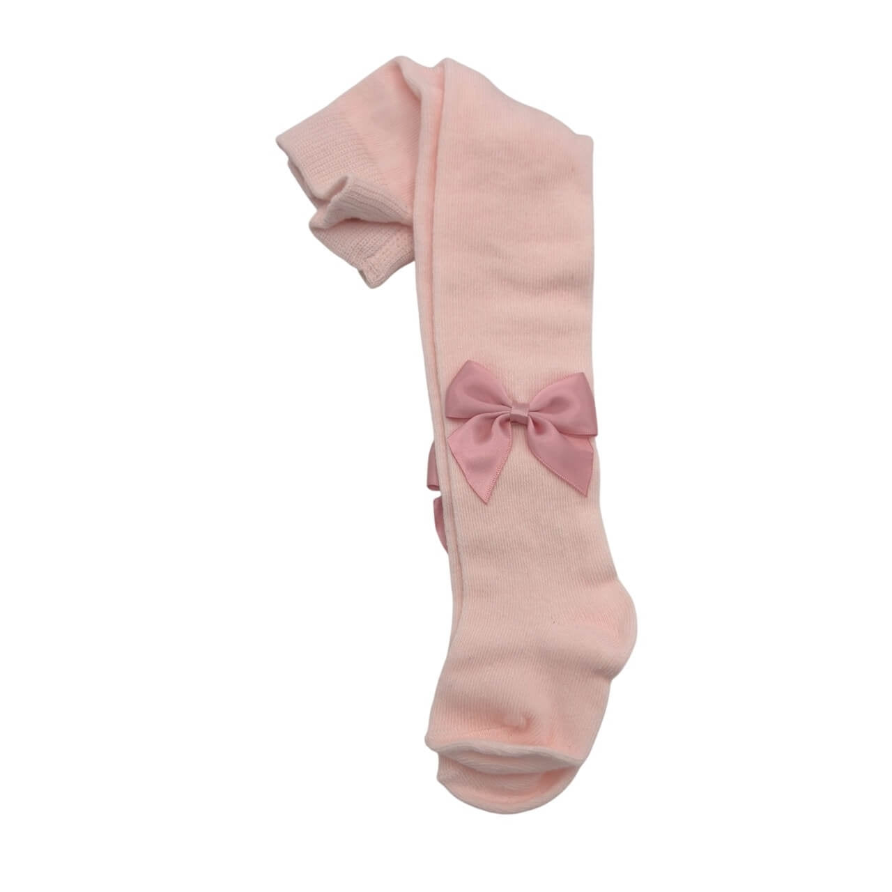 Collants bébé fille couleur unie avec nœud