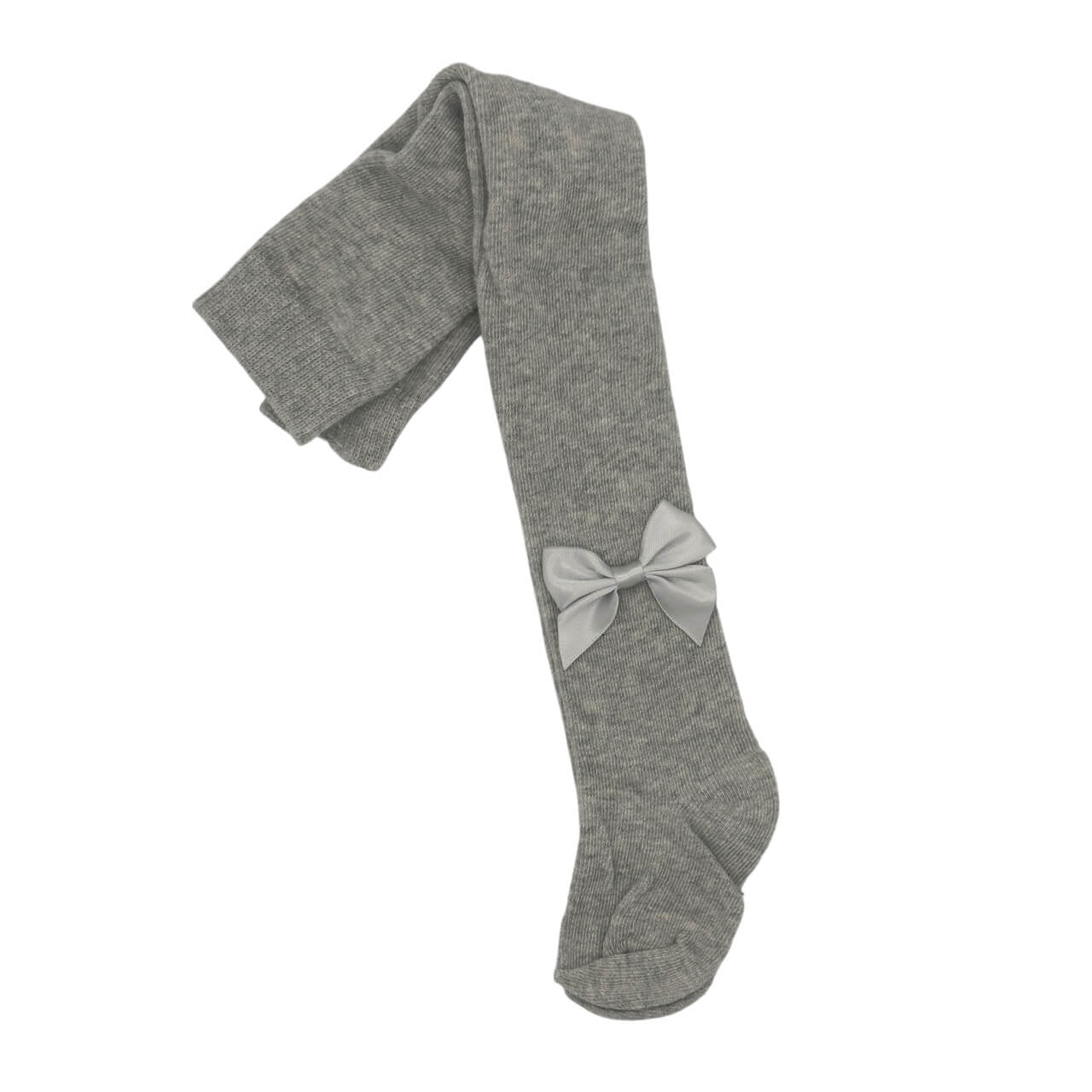 Collants bébé fille couleur unie avec nœud