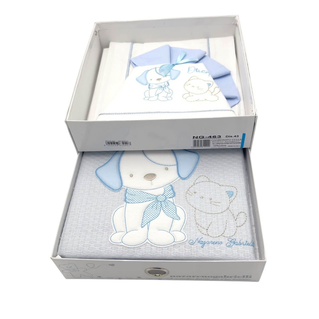 Parure complète de draps + housse de poussette en coton