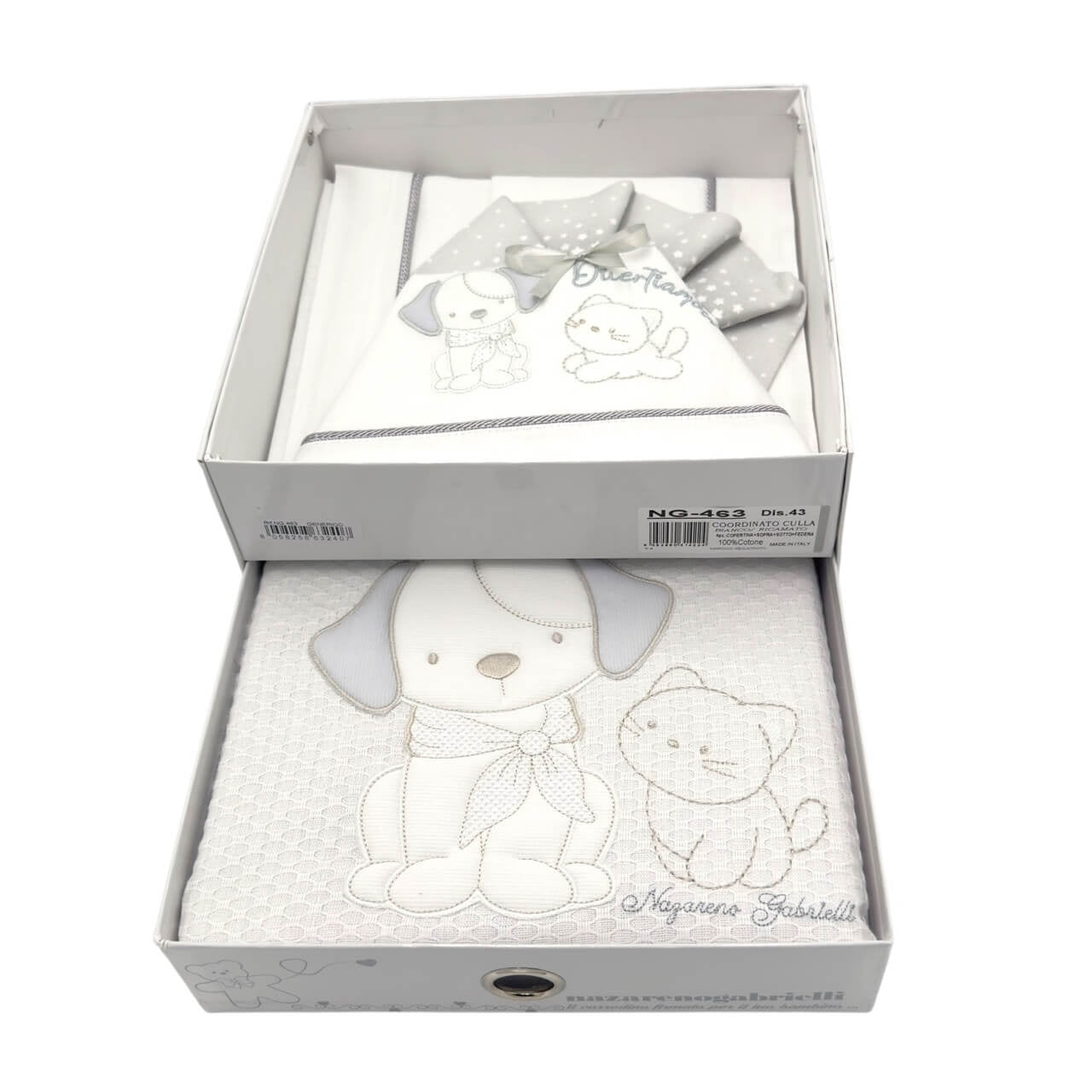 Parure complète de draps + housse lit bébé en coton