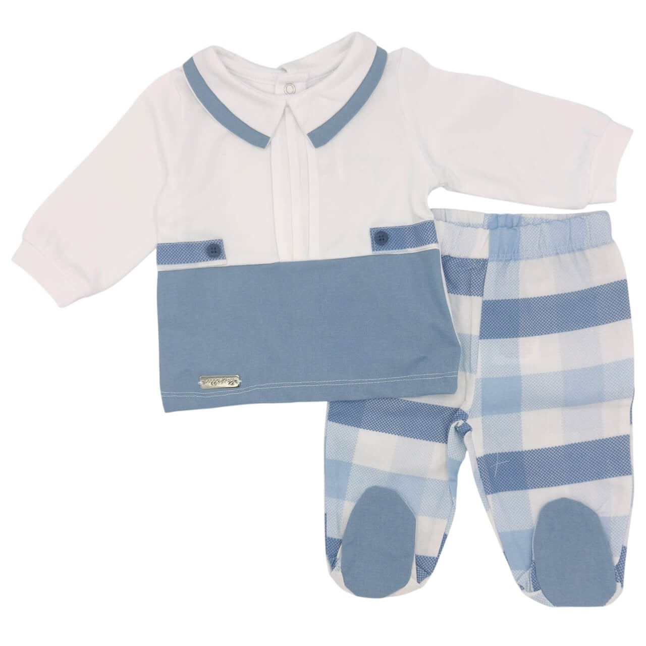 Barboteuse/tenue bébé en coton pastel