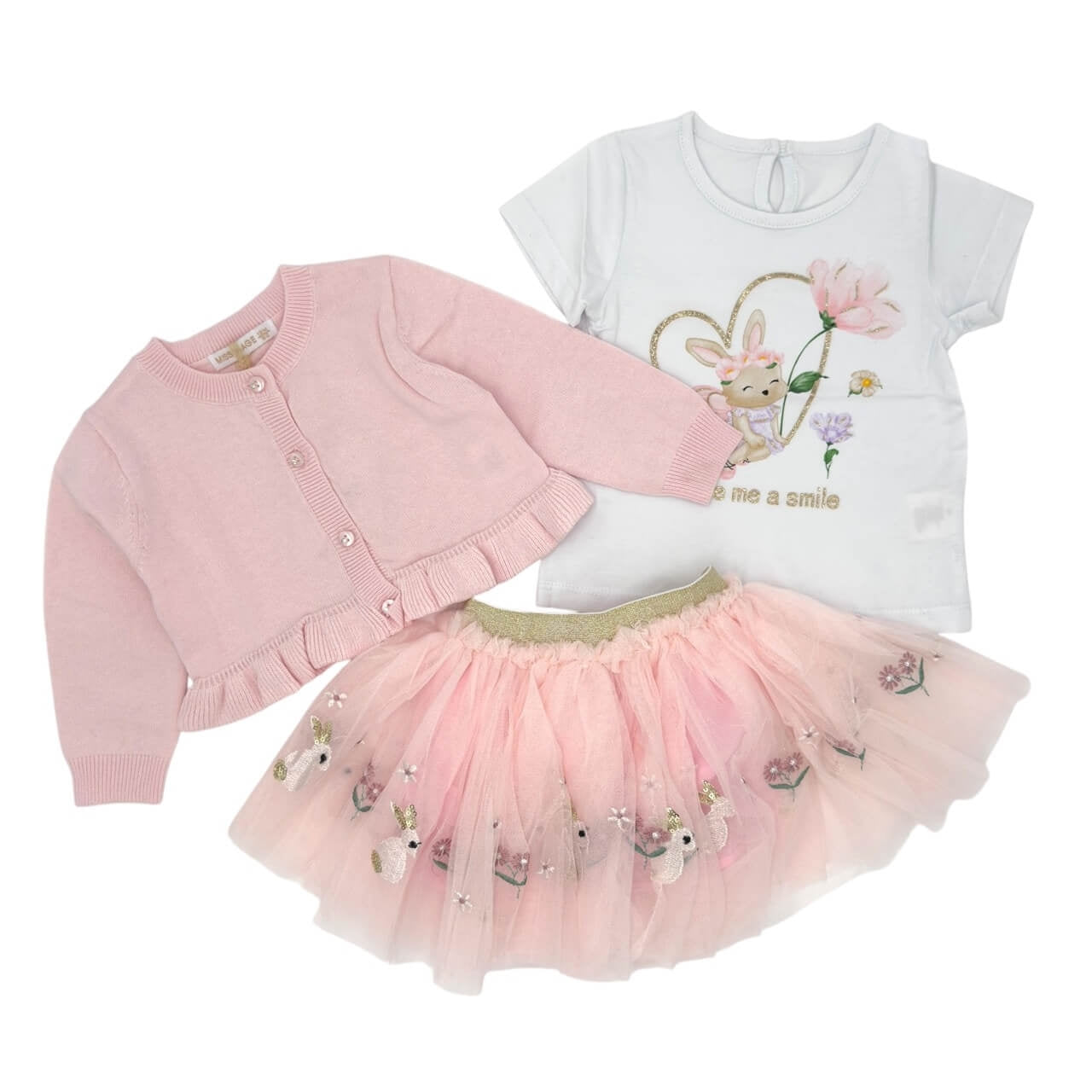 Ensemble 3 pièces en coton pour bébé fille