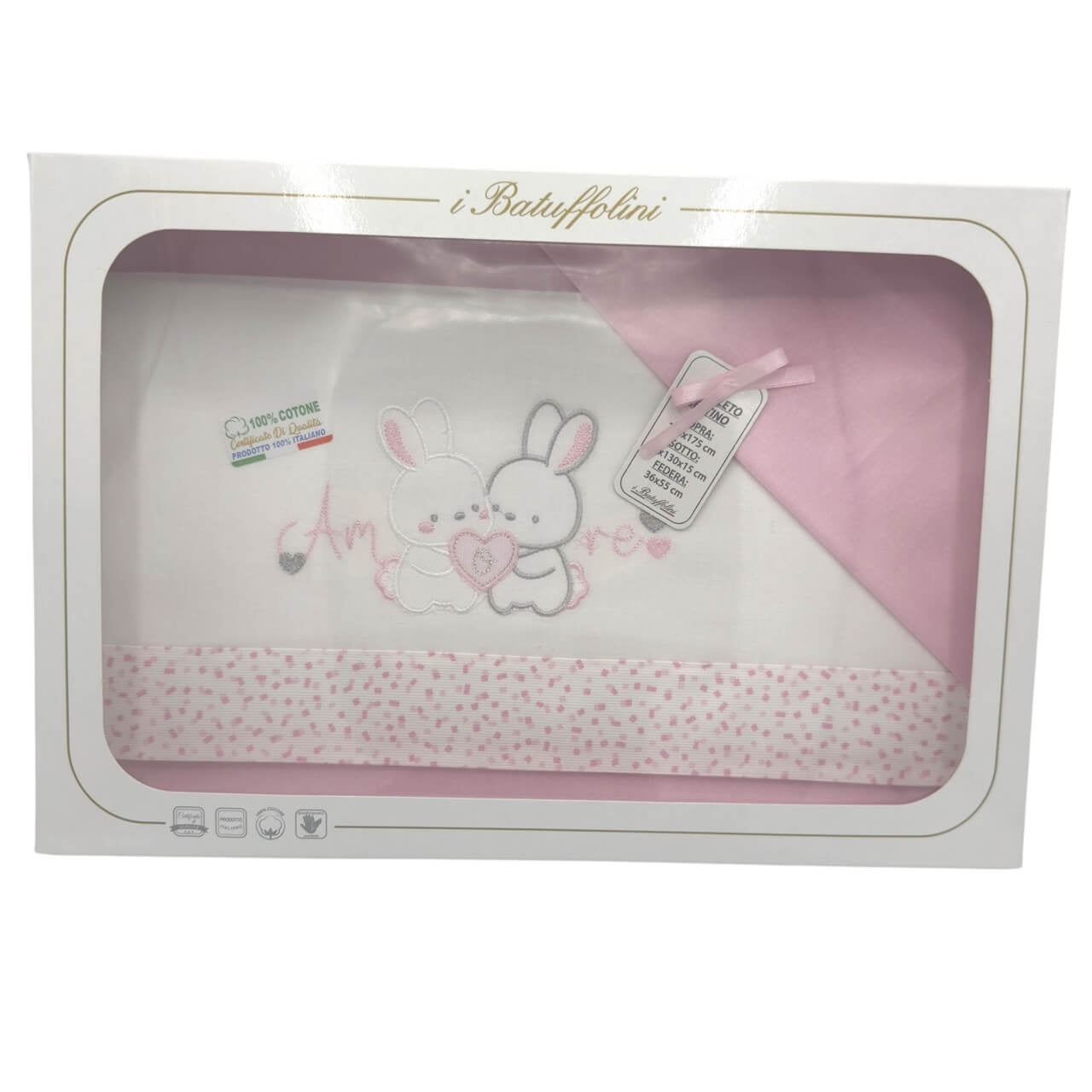 Completo Culla/Lettino Batuffolini 100% Cotone