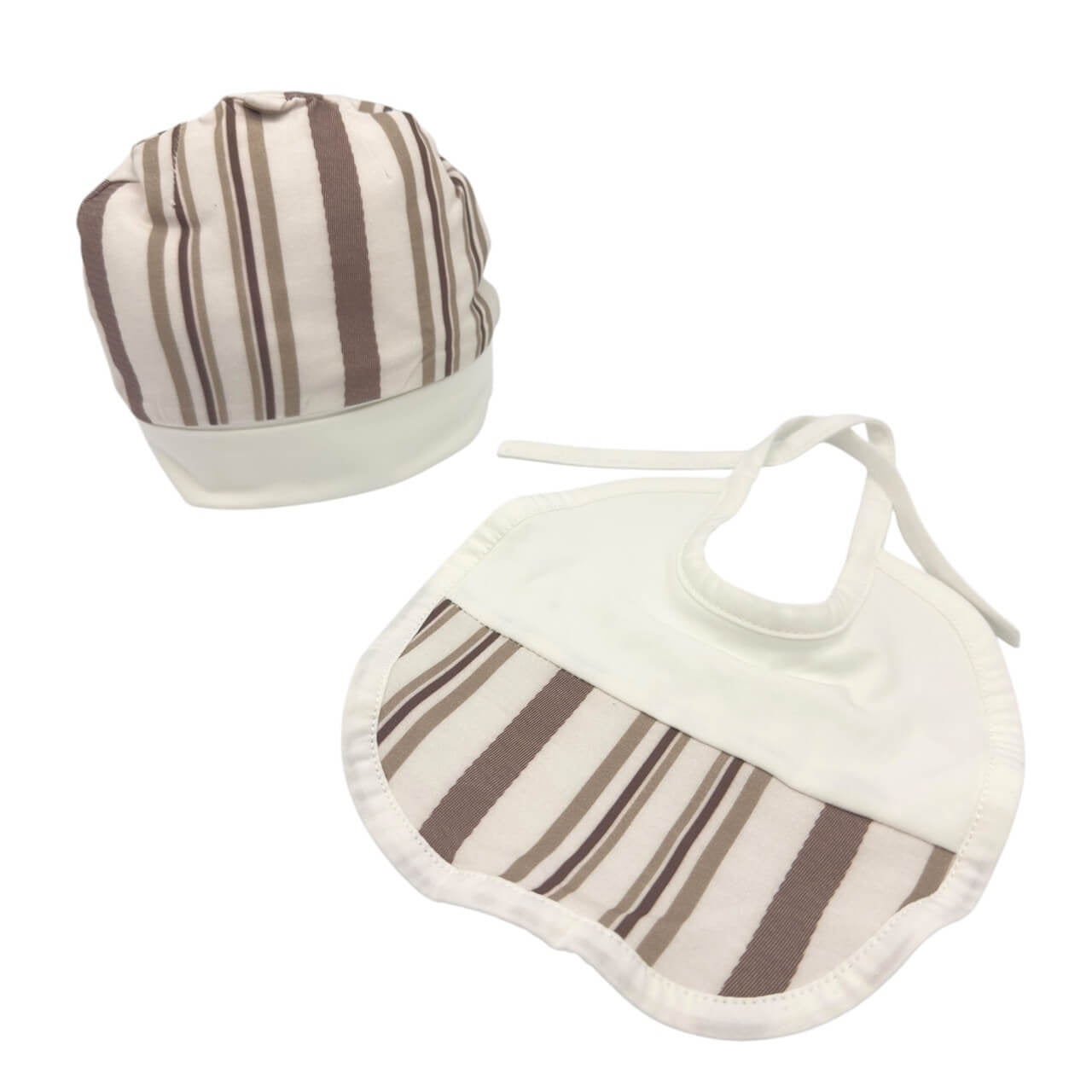 Set Cappello+Bavetta in Cotone Pastello 0/3 Mesi