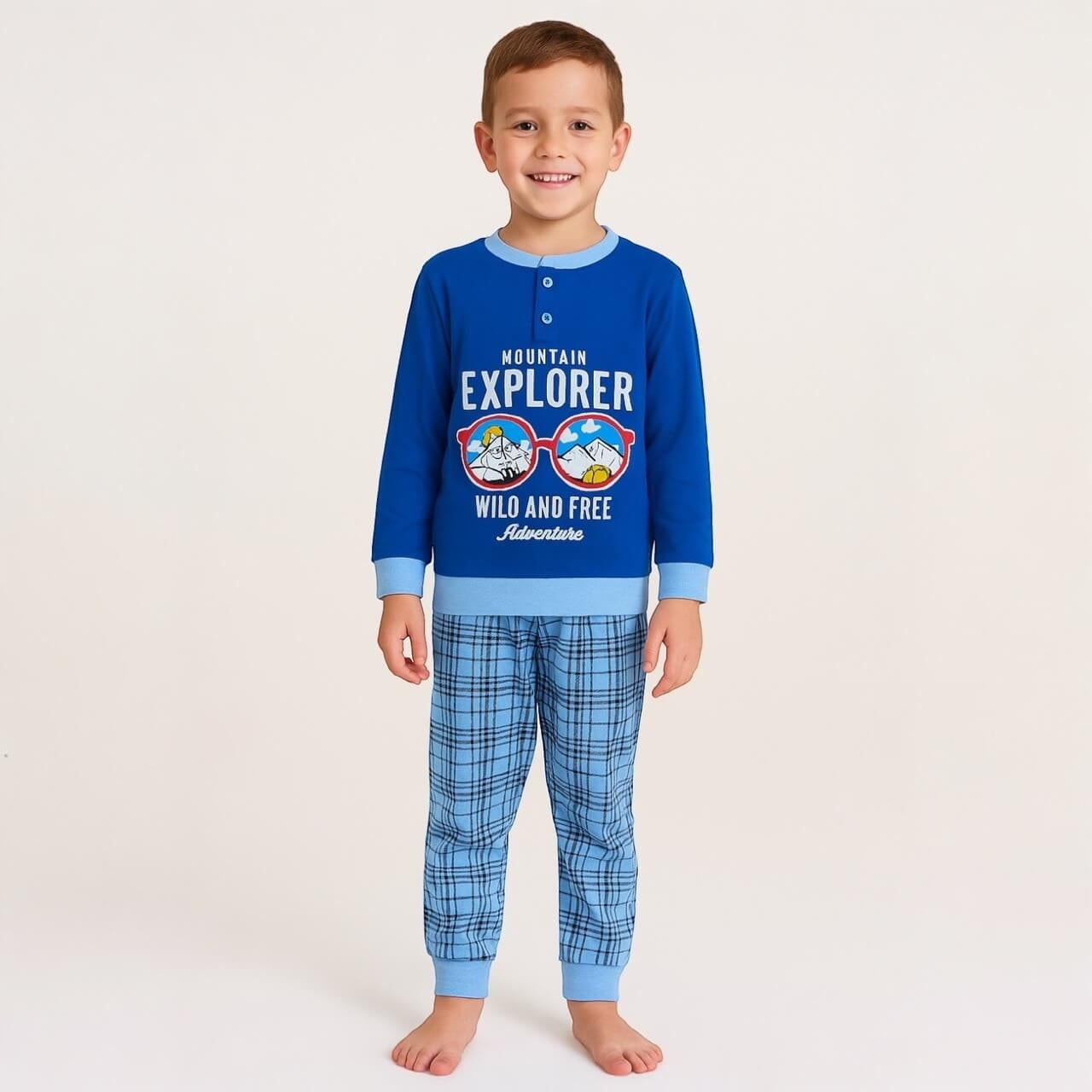 Pyjama chaud en coton pastel