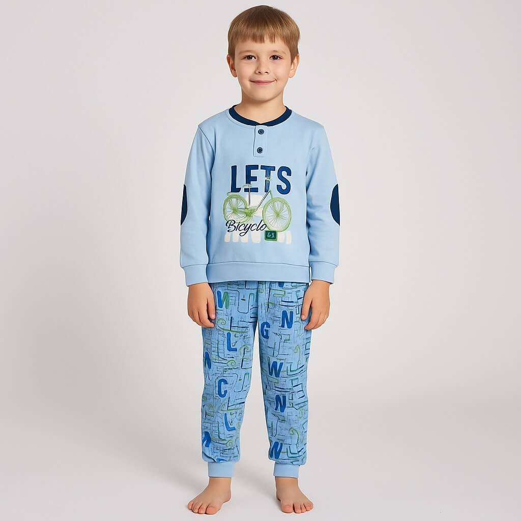 Pyjama chaud en coton pastel