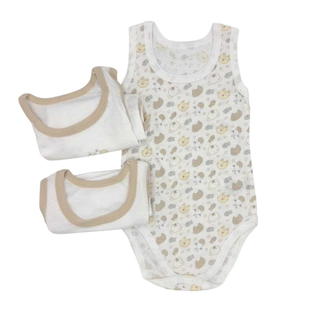 Débardeur 3 Corps 100% Coton Pastel