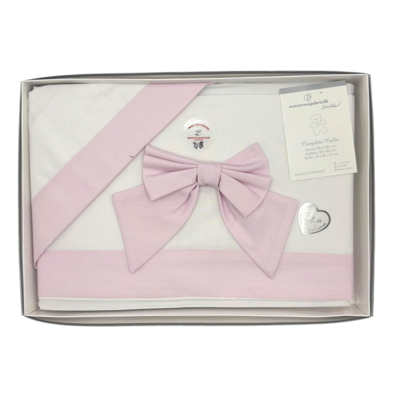 Completo Culla/Lettino Fiocco 100% Cotone