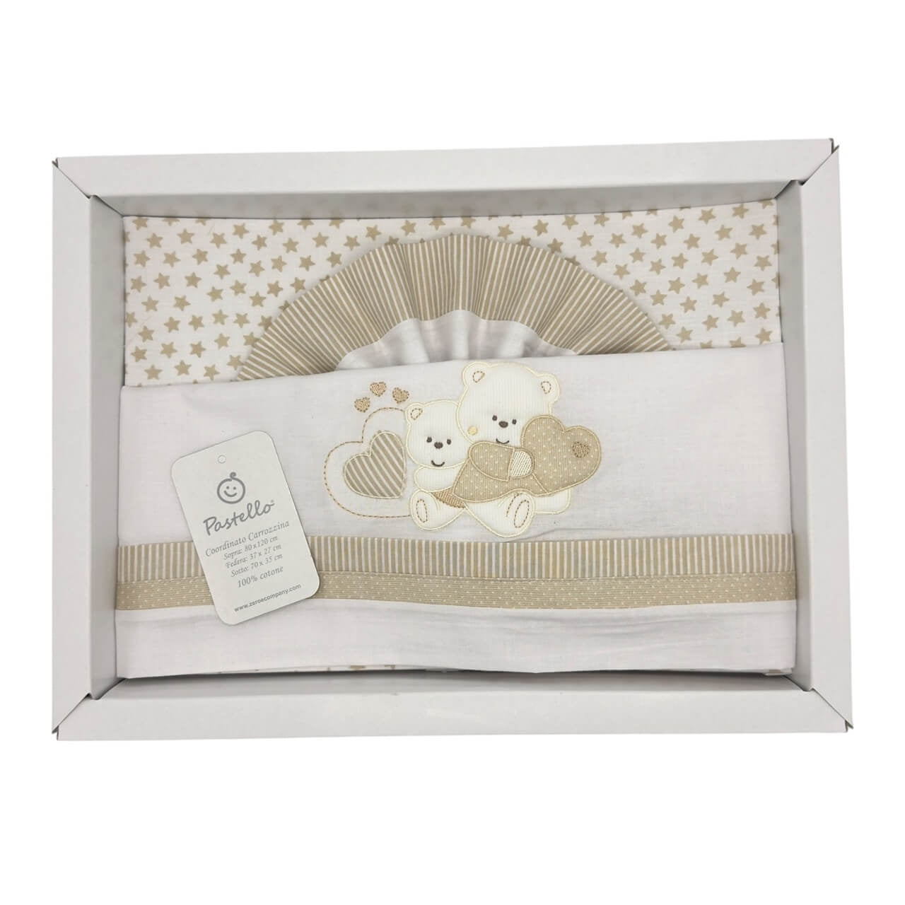 Completo Carrozzina Pastello 100% Cotone