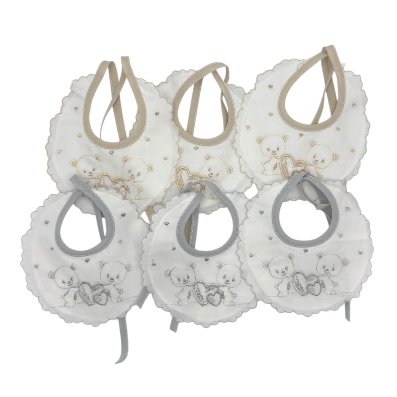 6 Bavette Ricamate Irge con Laccetti