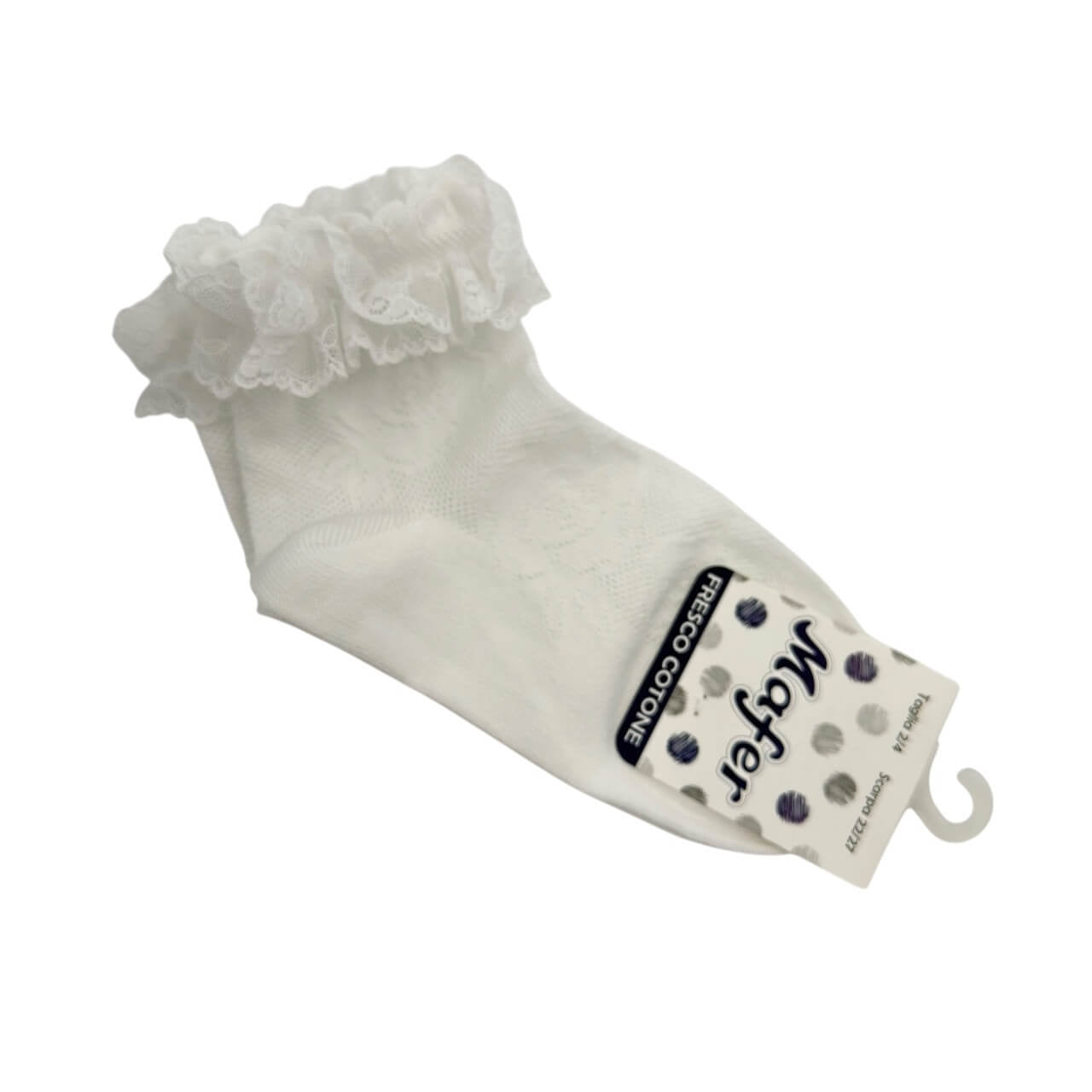 Calzino in cotone con merletto Bimba