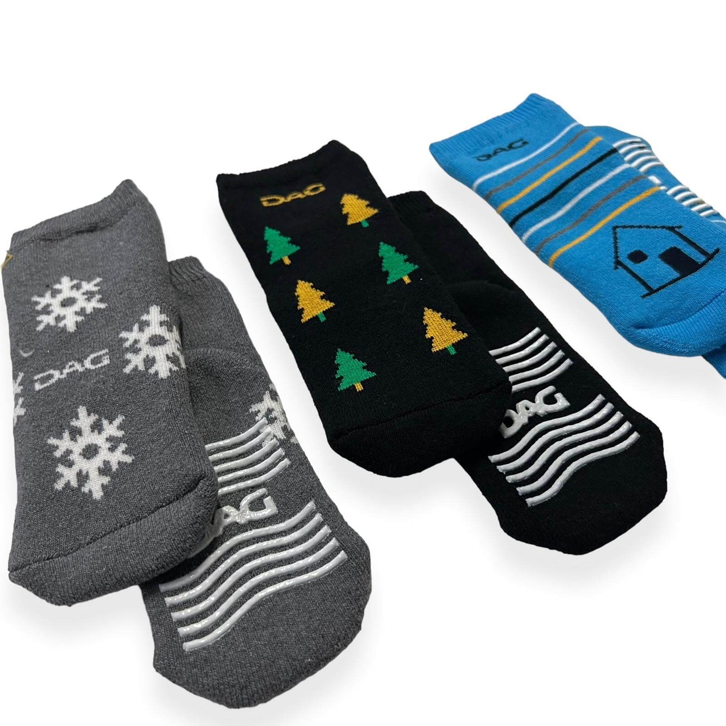 3 Calzini Antiscivolo Caldo Cotone Neonato