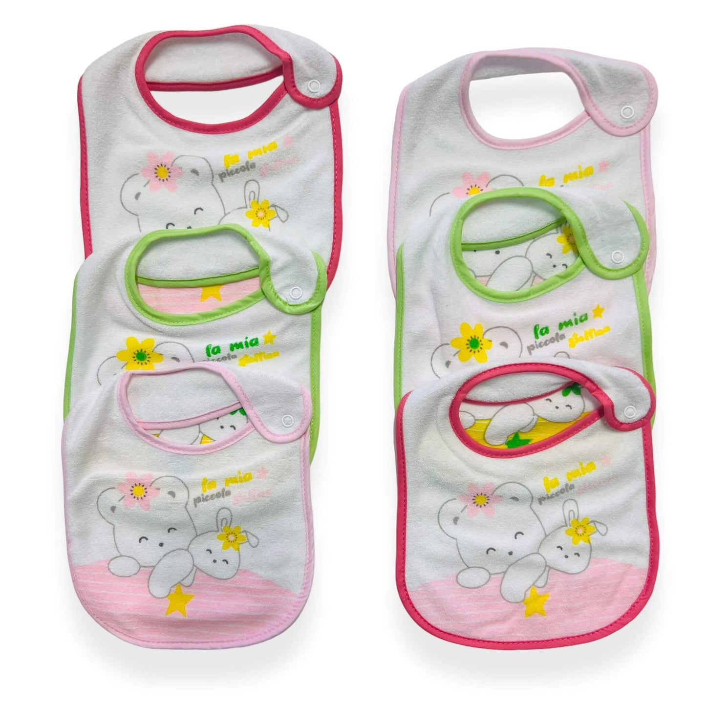 6 bavoirs éponge Mélanie