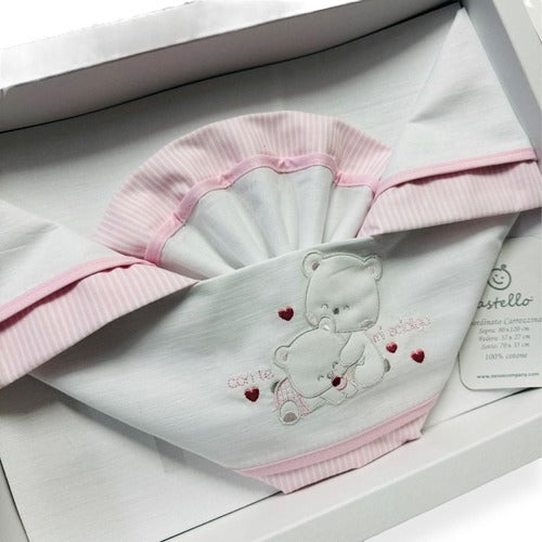 Ensemble berceau/lit pastel 100% coton