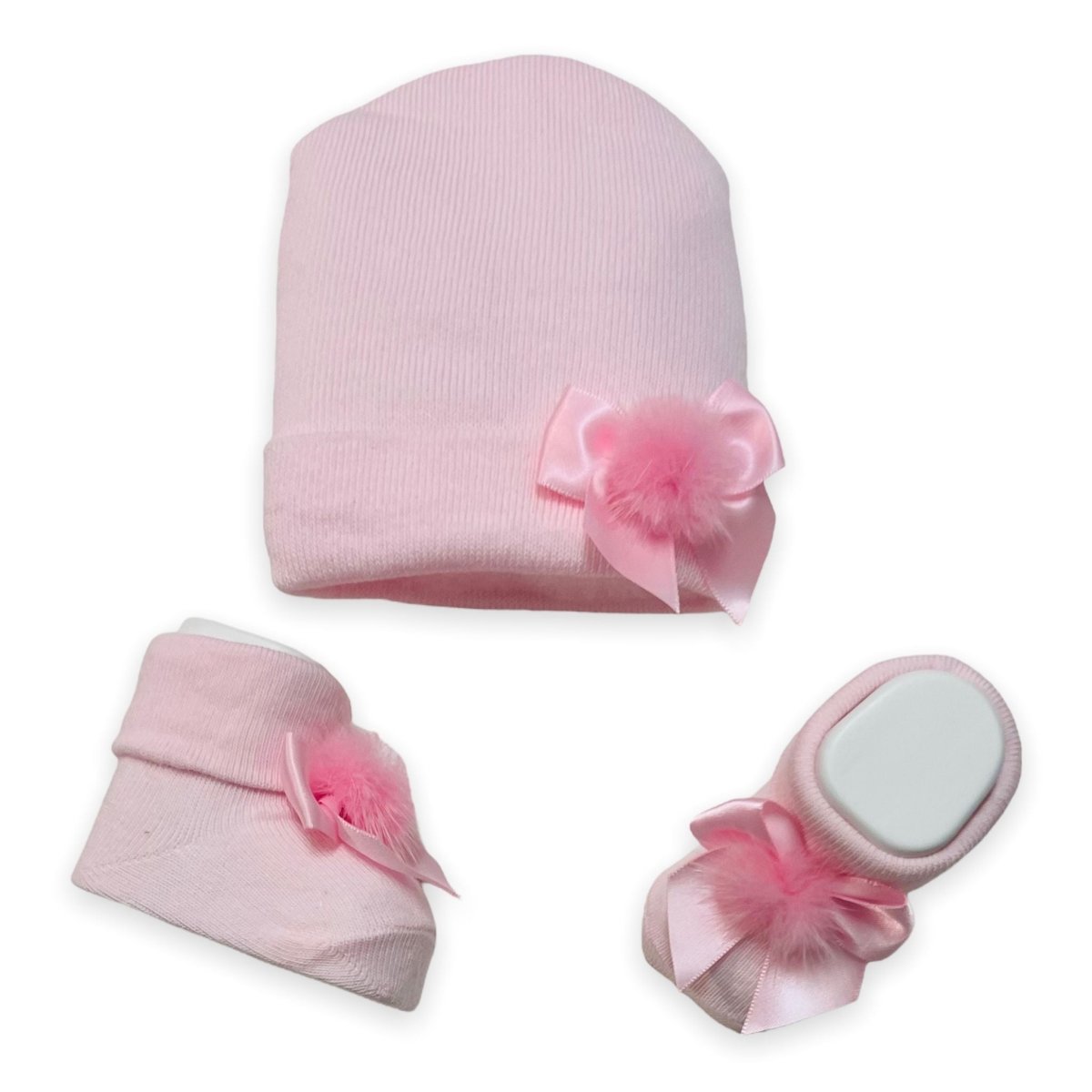Ensemble bonnet+chaussures en coton chaud 0/6 mois