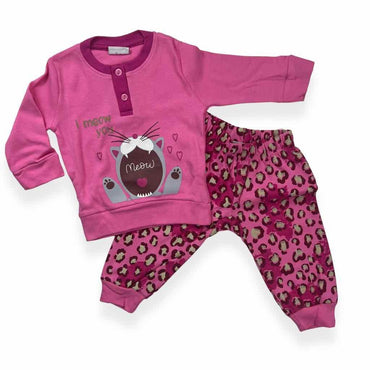 Pyjama chaud en coton pastel