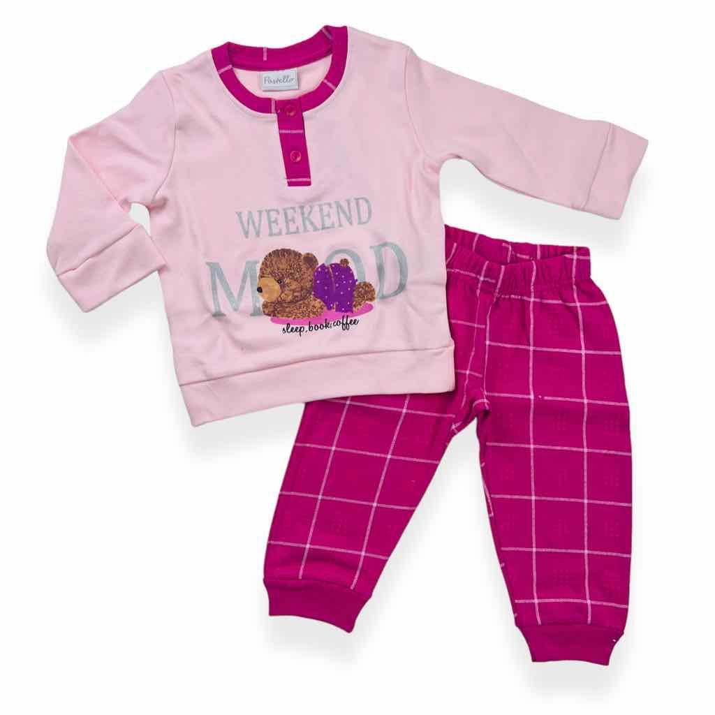 Pyjama chaud en coton pastel
