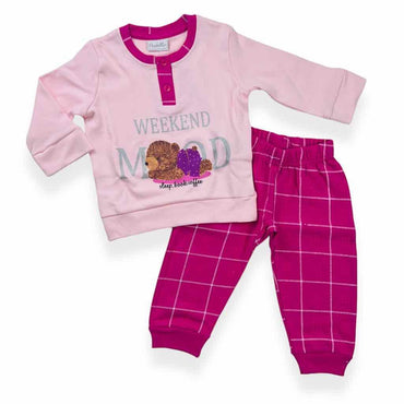 Pyjama chaud en coton pastel