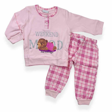 Pyjama chaud en coton pastel