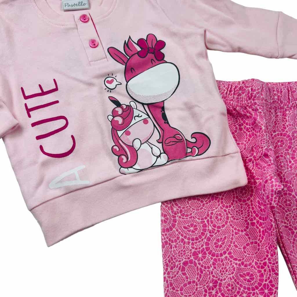 Pyjama chaud en coton pastel