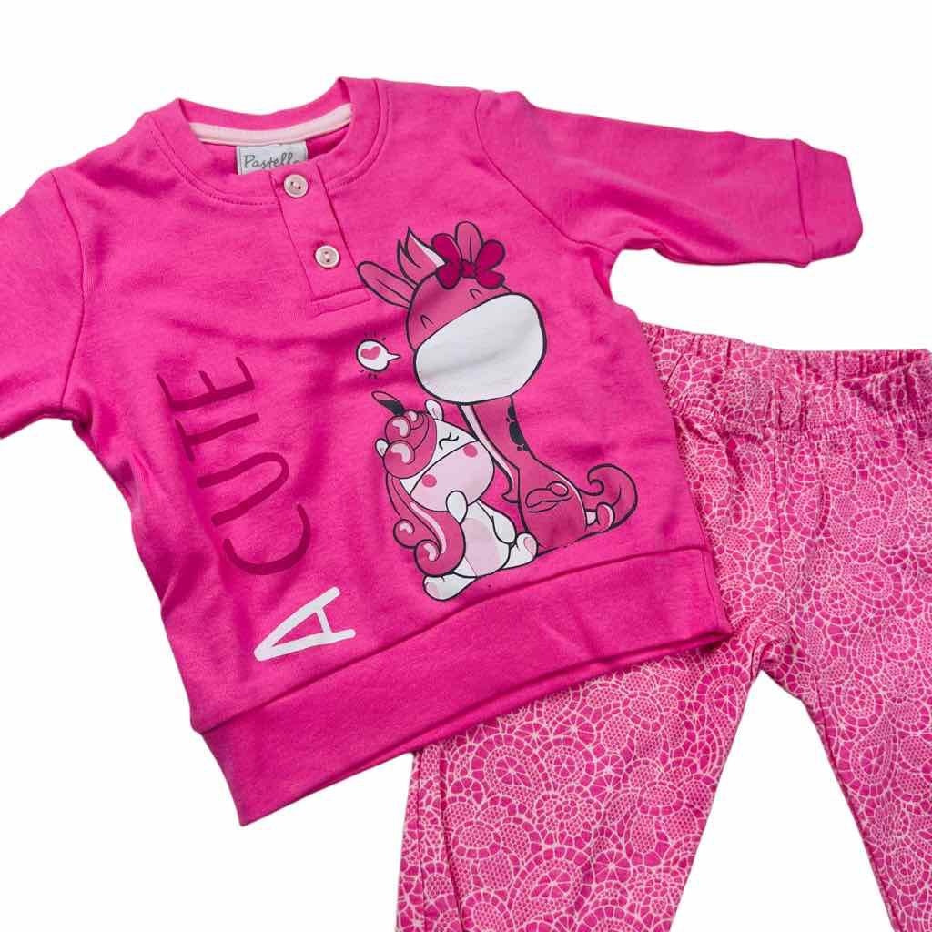 Pyjama chaud en coton pastel