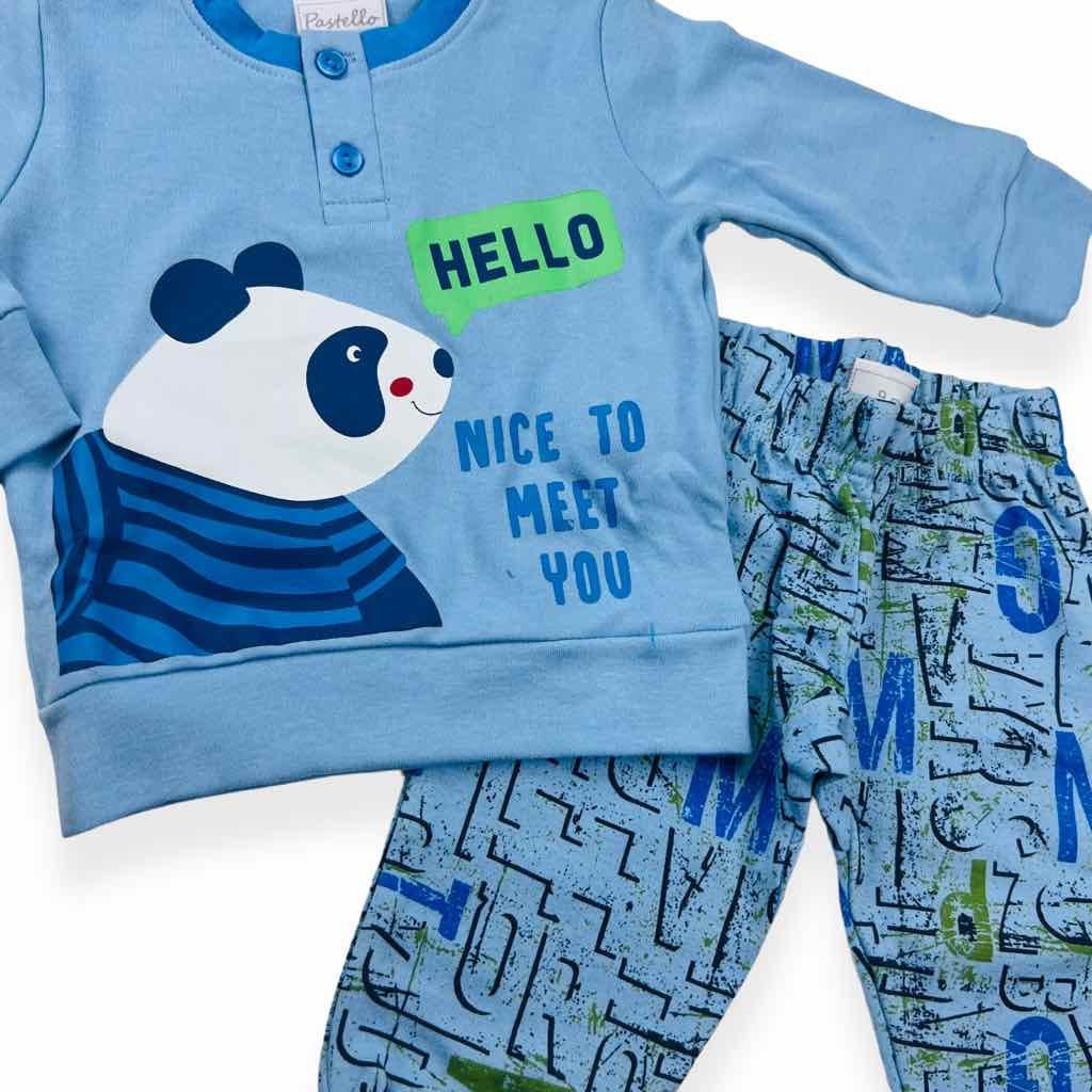 Pyjama chaud en coton pastel