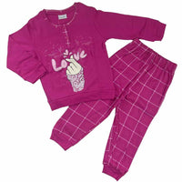 Pyjama chaud en coton pastel