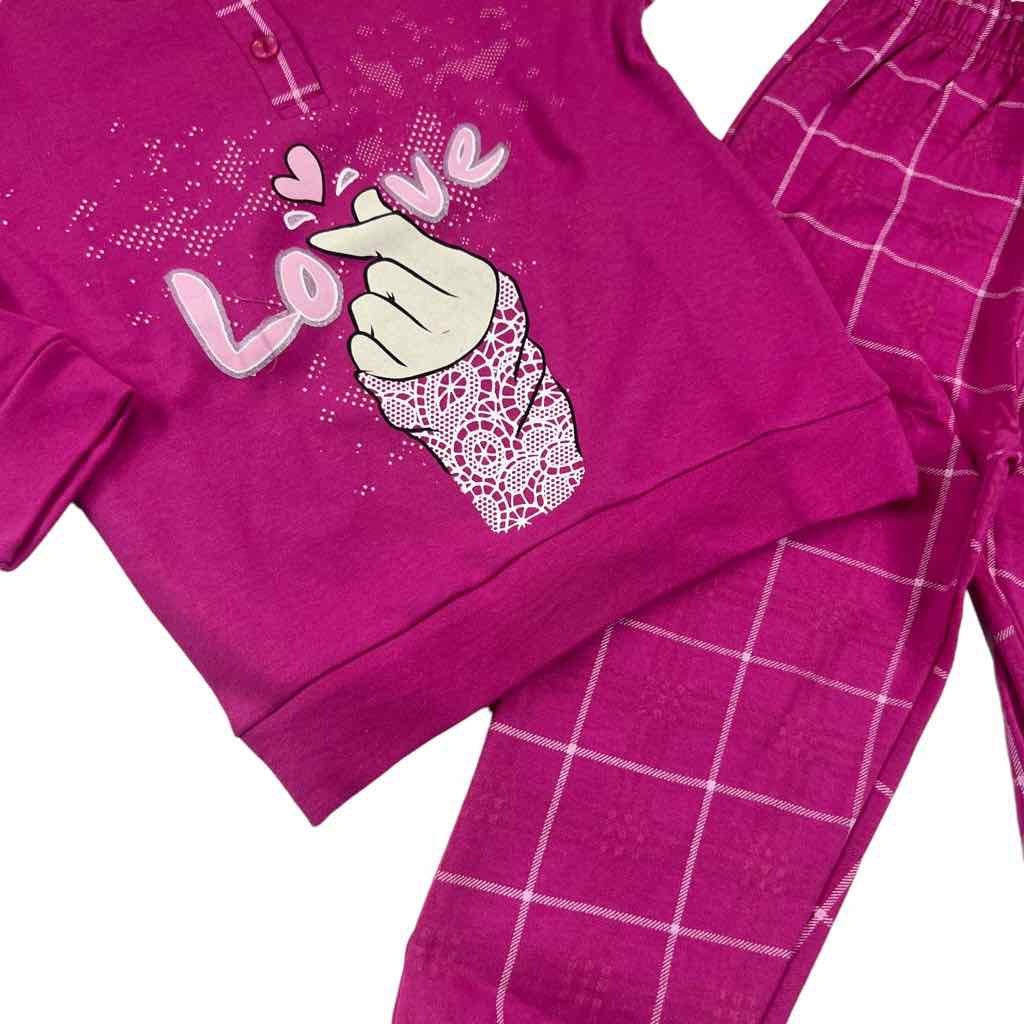 Pyjama chaud en coton pastel