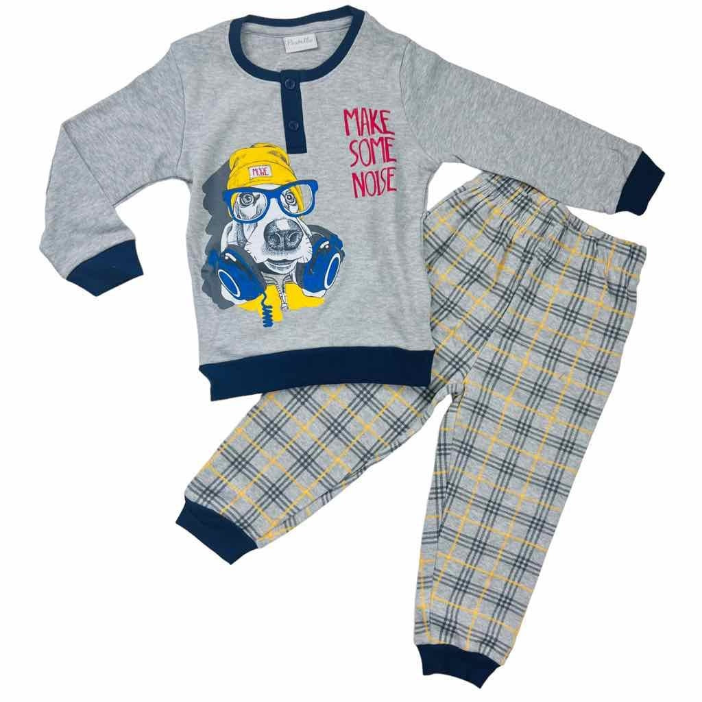 Pyjama chaud en coton pastel
