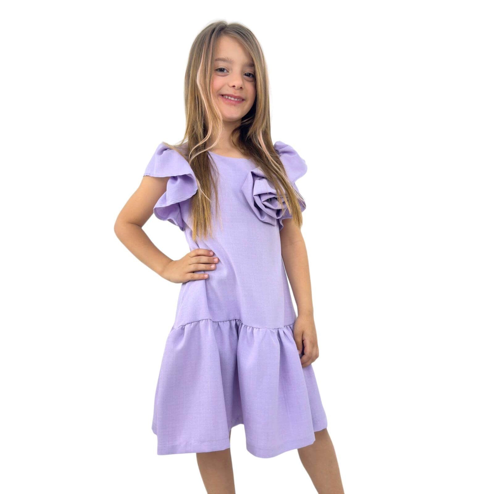 Robe fille avec rosace