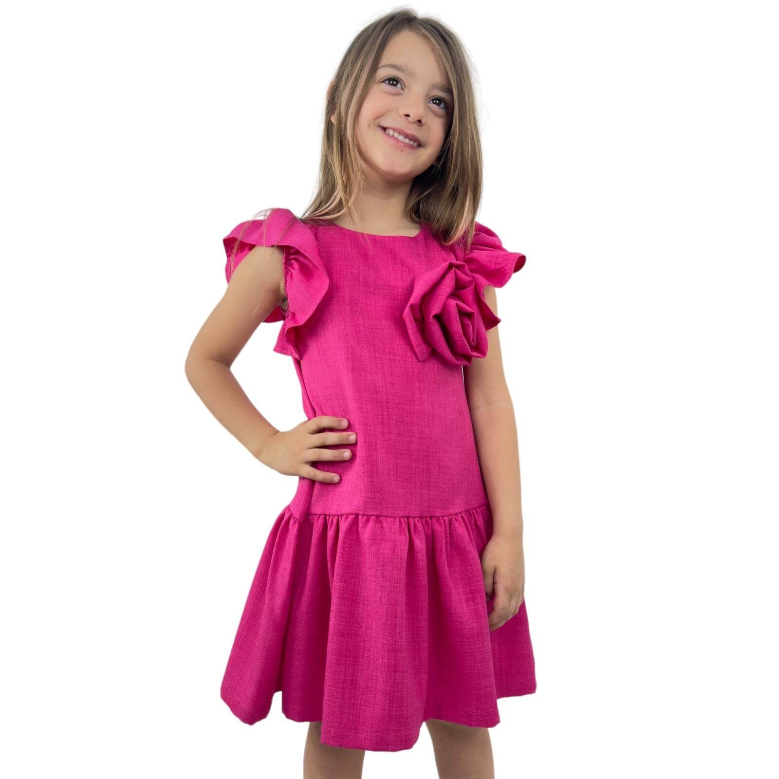 Robe fille avec rosace