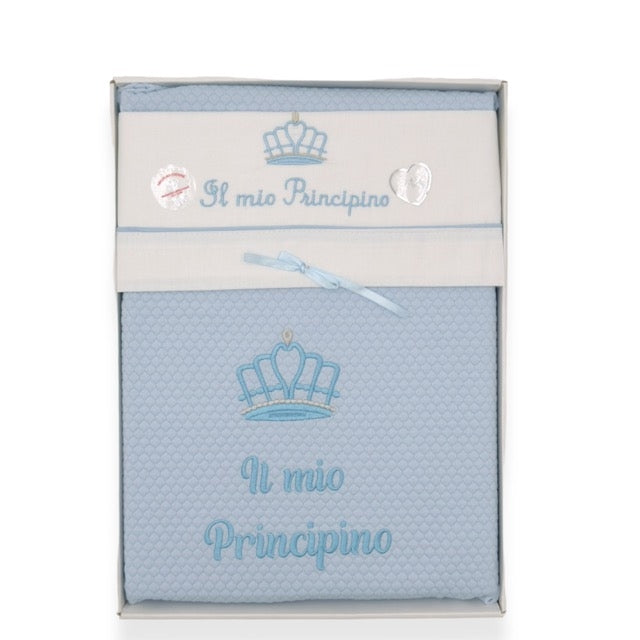 Parure de draps Principino + couverture lit bébé/poussette en coton