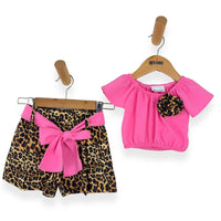 Ensemble imprimé animalier bébé fille