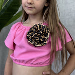 Tenue à imprimé animalier pour fille