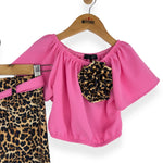 Tenue à imprimé animalier pour fille