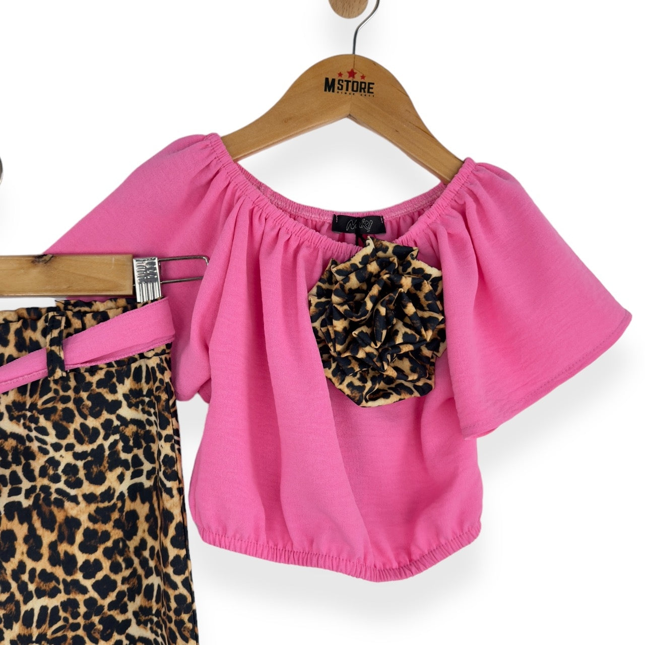 Tenue à imprimé animalier pour fille