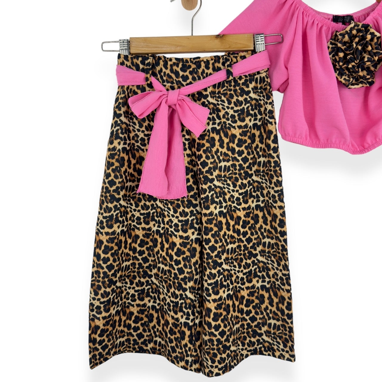 Tenue à imprimé animalier pour fille