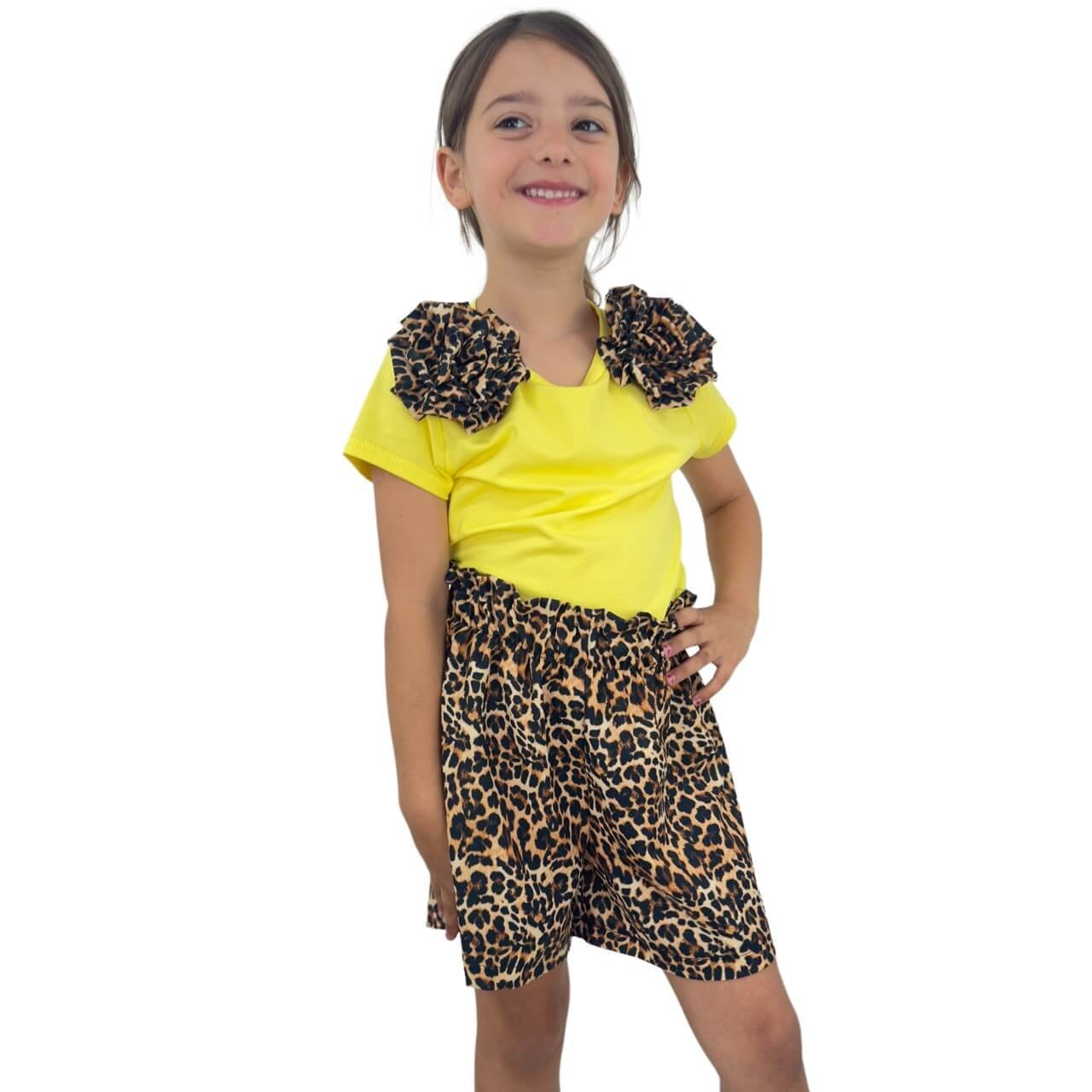 Tenue à imprimé animalier pour fille