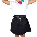 Jupe avec ceinture et grandes poches 