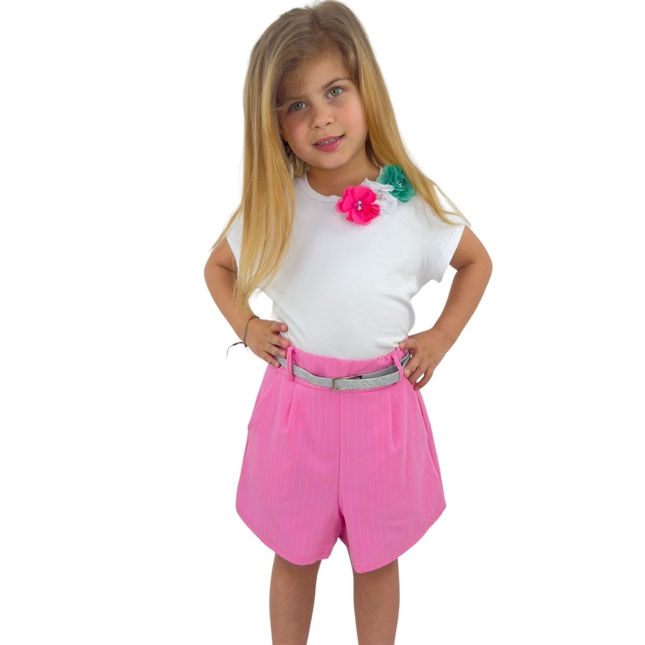 Short Fille Rayé