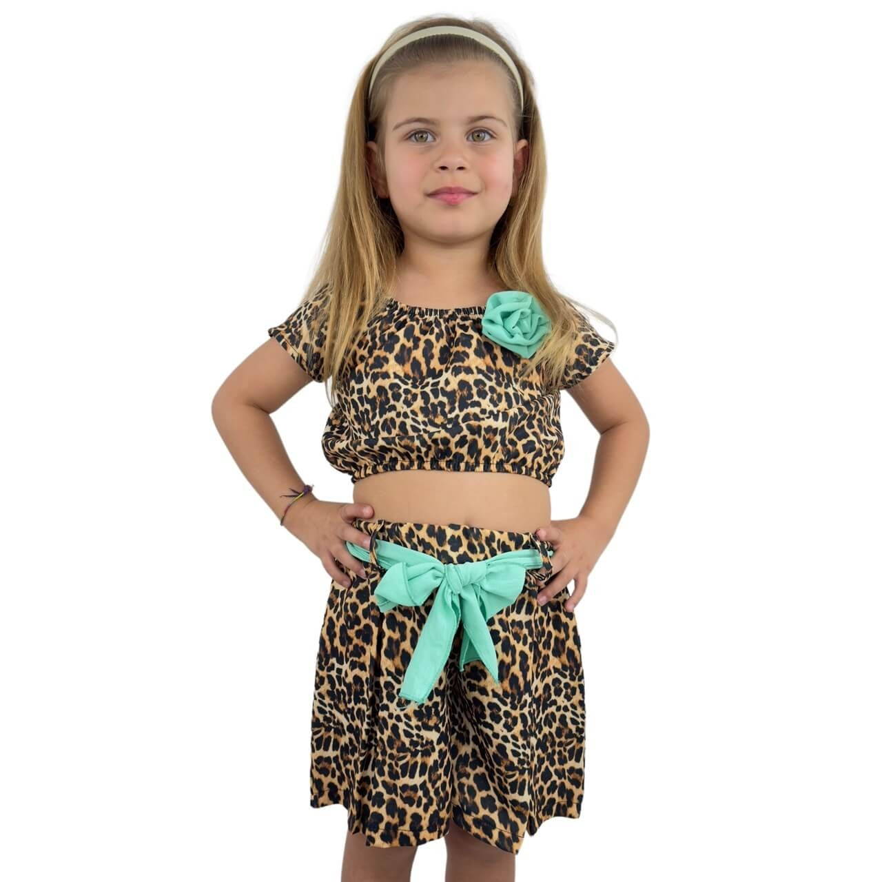Ensemble imprimé animalier bébé fille